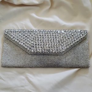 Silver evening bag